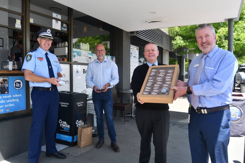 UNITED: Inspector David Abercrombie, mayor Ian North, Bathurst RSL Club general manager Peter Sargent and the health district's Adrian Fahy. 