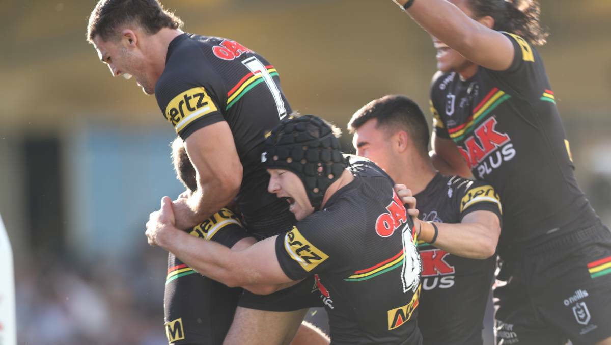The Penrith Panthers at Carrington Park in 2021. 