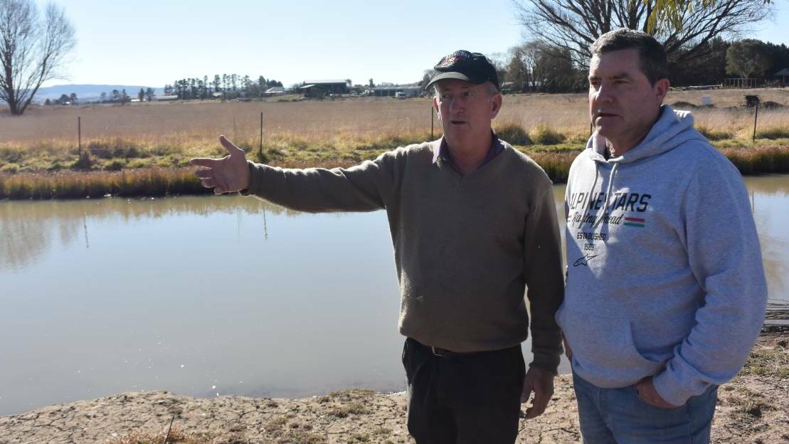 FILE PHOTO: Councillors Bobby Bourke and Warren Aubin in 2019, when they raised the idea of stormwater harvesting in Bathurst. 