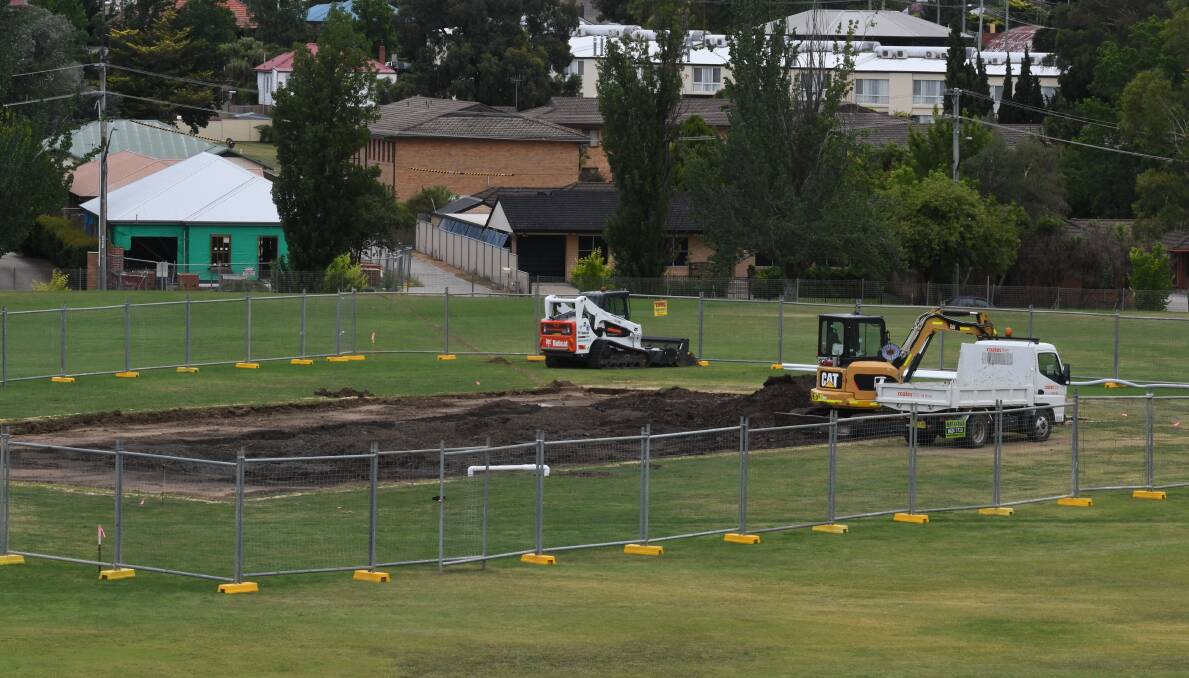 WORK IN PROGRESS: Bathurst Regional Council has undertaken works at George Park 2 to improve the cricket facilities. Photo: CHRIS SEABROOK 010918cpitch