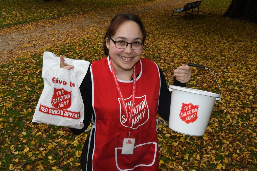 CALL GOES OUT: Bathurst Salvation Army ministry assistant Emily Spindler hopes people give generously during the Red Shield Appeal. Photo: RACHEL CHAMBERLAIN