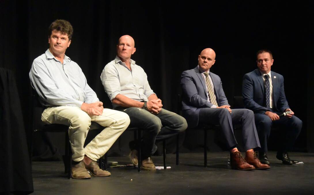 CANDIDATES: Michael Begg (Sustainable Australia), Brenden May (Shooters, Fishers and Farmers), Beau Riley (Labor) and Paul Toole (Nationals).