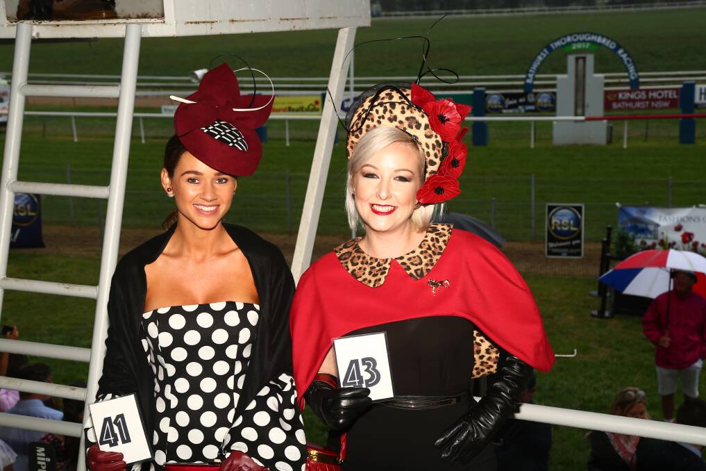 DRESSED TO IMPRESS: Annabelle Townsend and Michelle Meyers were joint winners in the contemporary section of Fashions on the Field at last year's Soldier's Saddle. Photo: PHIL BLATCH 042517pbfashion20