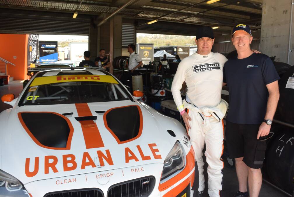 GREAT OPPORTUNITY: Driver Dean Grant and Steven Richards, who have come to Challenge Bathurst to do some testing with a BMW M6. Photo: RACHEL CHAMBERLAIN