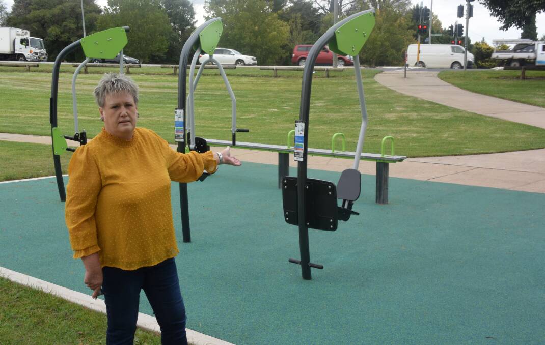 FRUSTRATING: Councillor Jacqui Rudge says she has continued to see people using this outdoor gym near Bathurst Showground. Photo: RACHEL CHAMBERLAIN