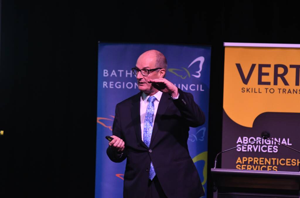 SPECIAL GUEST: Television personality David Koch was the keynote speaker at Bathurst's BizMonth Business Lunch. Photo: CHRIS SEABROOK 092618ckoch1