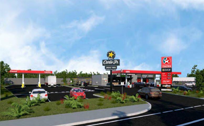 COMING SOON: Plans for a Carls Jr and Caltex service station, pictured in an artist's impression submitted with the development application, have been approved. 