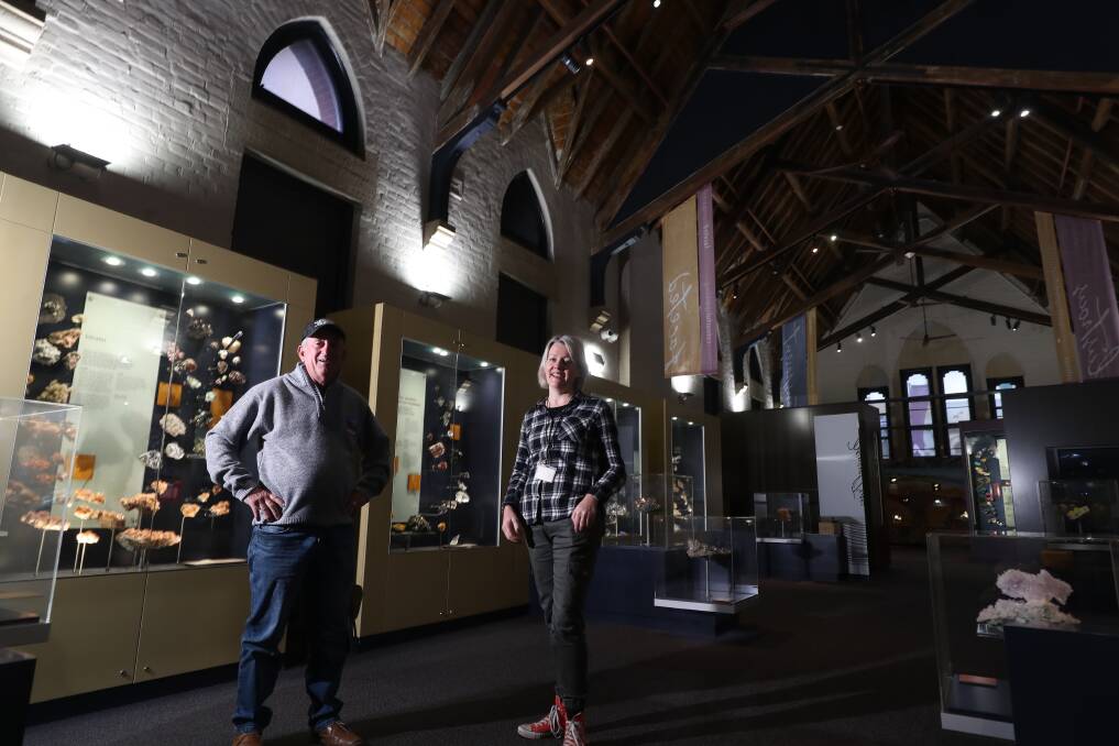 POPULAR VENUE: Mayor Bobby Bourke and museum coordinator Emma McLean at the Australian Fossil and Mineral Museum. Photo: PHIL BLATCH