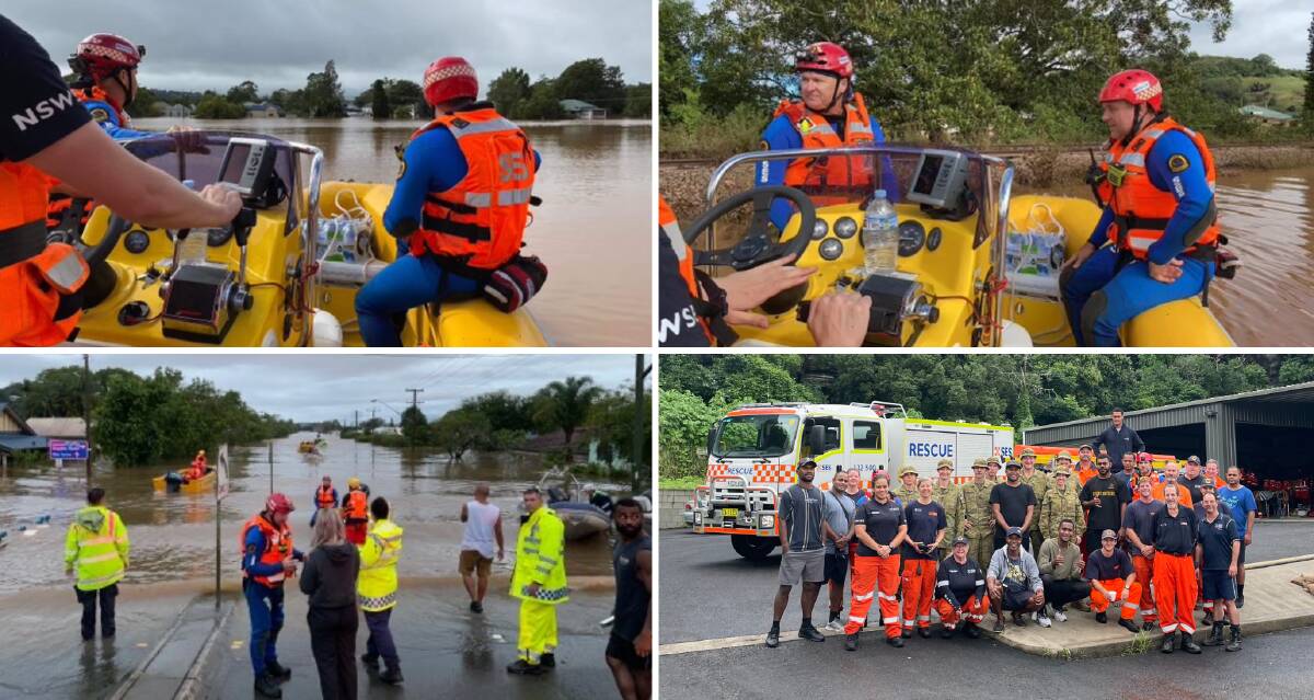 THERE TO HELP: State Emergency Service (SES) volunteers, including some from Bathurst, have been assisting with the flood emergency response in Lismore. Photos: SUPPLIED
