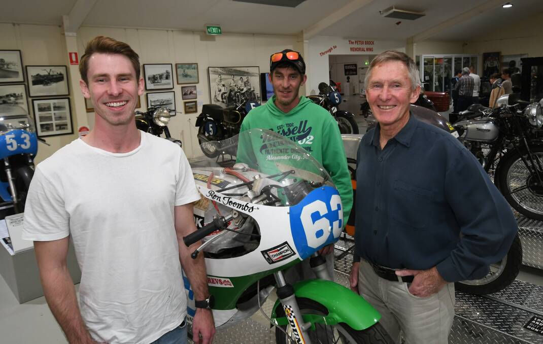 FIRST VISIT: Tim and Adam Eslick and their dad Peter travelled from Orange to visit the National Motor Racing Museum. Photo: CHRIS SEABROOK 090620cdadsday