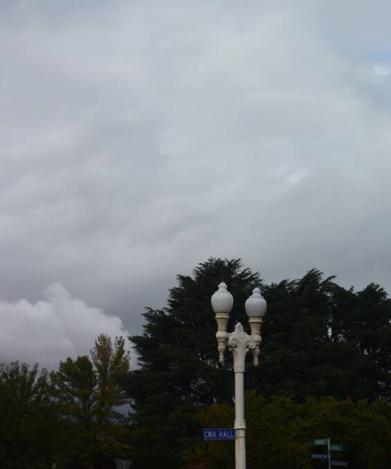 RAINY DAYS: Dark clouds hanging over Bathurst on Monday. 