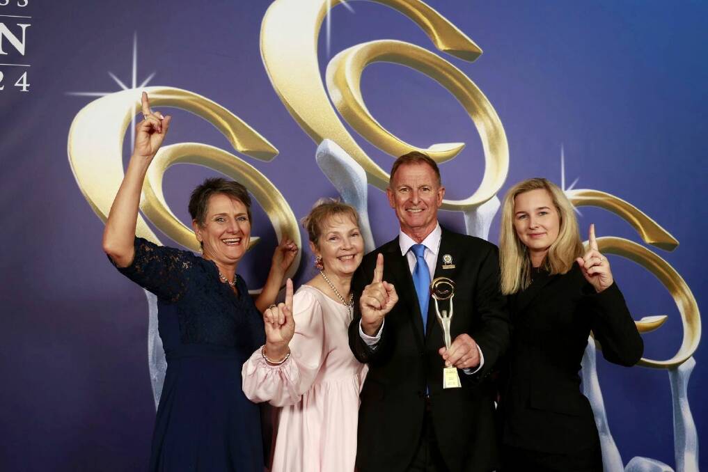 Gerarda Mader, Chris Hickey, Warren Hickey and Felicity Hickey after Precision Martial Arts won an Australian Small Business Champion award. Picture supplied
