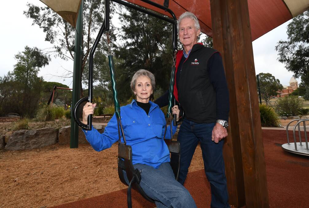 NO LUCK: Linda and Graeme Gillbanks, pictured at the Adventure Playground earlier this year, did not get the support they were hoping for to ensure the Liberty Swing is installed. Photo: CHRIS SEABROOK