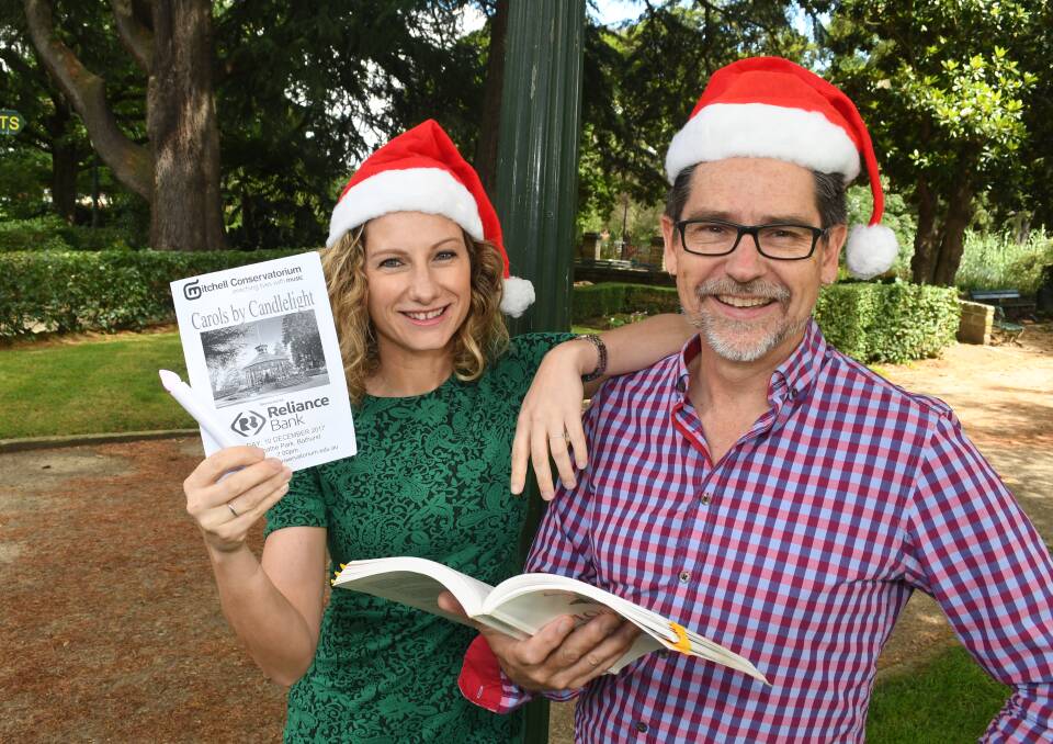 LEADING THE NIGHT: Mitchell Conservatorium's Lauren Plenderleith will emcee Carols by Candlelight, while executive director Graham Sattler is lined up to perform. Photo: CHRIS SEARBOOK 120617carols2