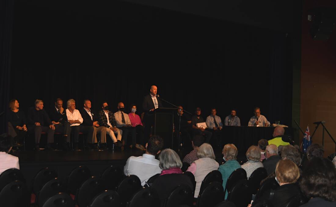 ANSWERING QUESTIONS: Nick Packham speaking at the candidates forum on Thursday. Photo: RACHEL CHAMBERLAIN