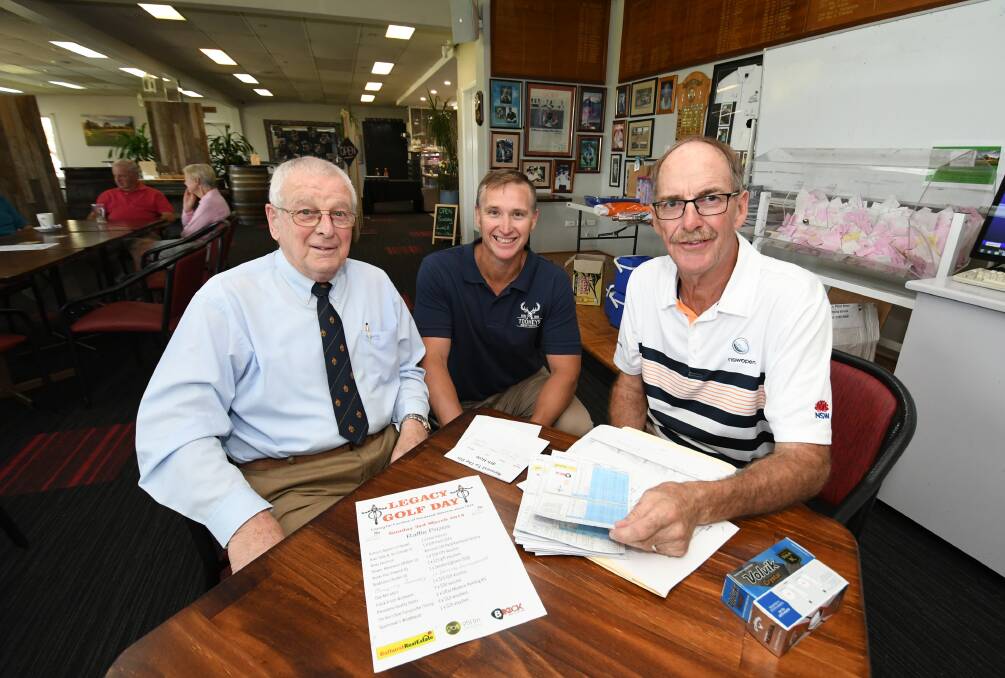 SUPPORT: President of Legacy Arthur Drury, Bathurst Golf Club operations manager and event coordinator Peter Brien. Photo: CHRIS SEABROOK
