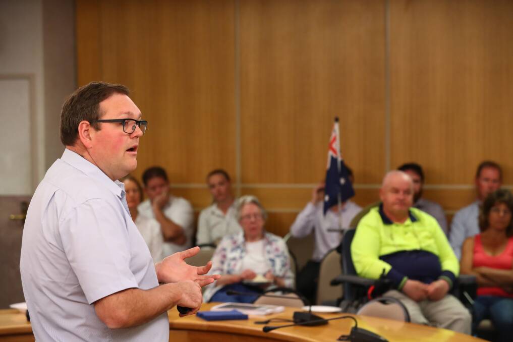 FORUM: Bathurst Regional Council's senior strategy planner Nicholas Murphy led the first forum for the draft housing strategy. Photo: PHIL BLATCH 111317pbhouse4