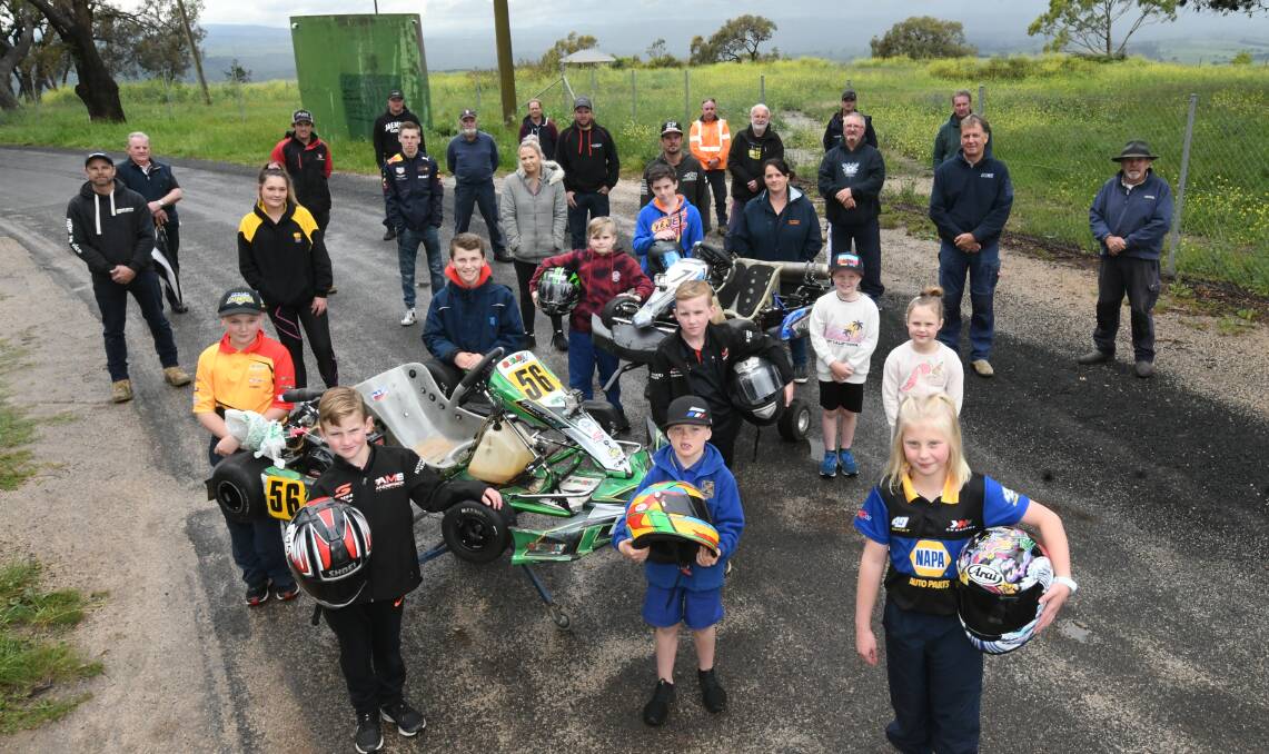 TRACK HOPES ALIVE: Members of the Bathurst Kart Club pictured at Mount Panorama last year. Photo: CHRIS SEABROOK