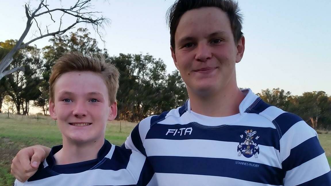 Lachie, left, and Tom Hooper in their junior playing days. Picture supplied
