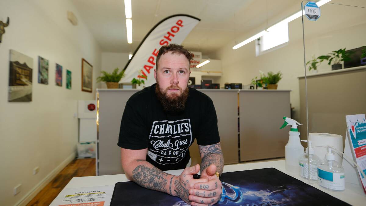 Warrnambool's Vape Shop owner Nathan Vail. Picture: Anthony Brady