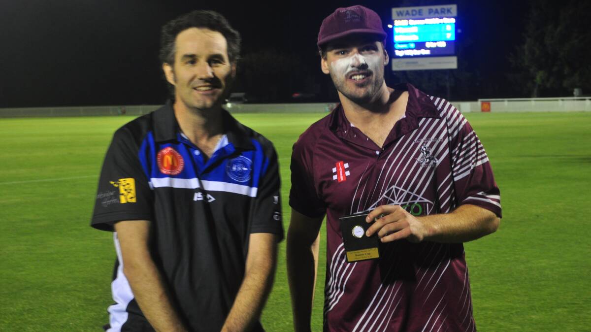 Liam Dillon and Carl Sharpe medallist Kyle Buckley. Picture by Lachlan Harper 