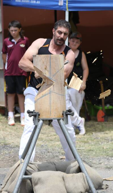 Battle of the best: Young or old, big or small, there is always plenty of competition to keep the crowd on their toes at the Royal Bathurst Show wood chopping events. Photo: Kirsty Horton.