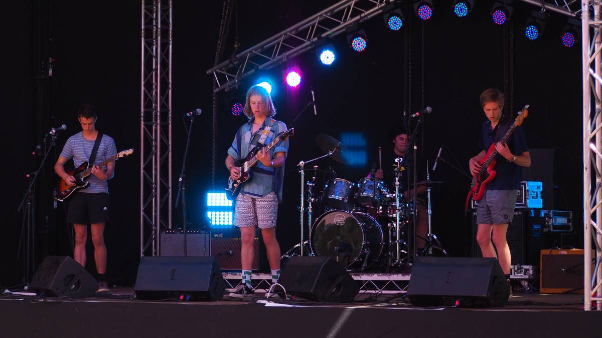 Ricky's Breath, a local band comprised of students from Scots All Saints play at the 2020 Inland Sea of Sound. Image: Sam Bolt.