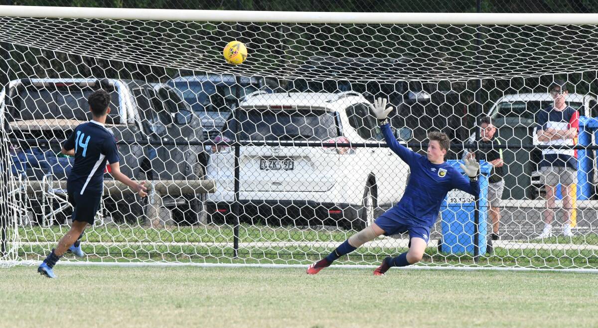 HEARTBREAK: Marconi's Ali Chamsin stepped up to score the winning goal in the penalty shootout against Western NSW FC in the 2020 Bathurst Cup. Photo: Chris Seabrook