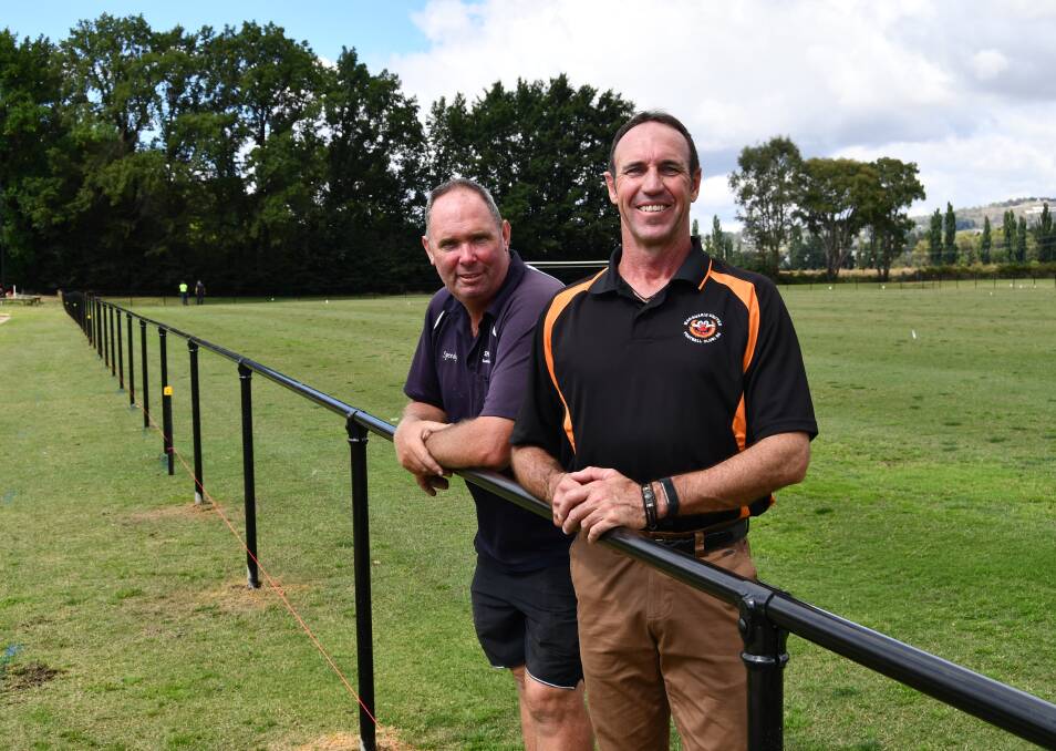HANDS ON: BDF Life Member, Andrew Speed and Macquarie United Club Manager, Geoff Rankine, have been instrumental in securing further upgrades for Proctor Park. Photo: Andrew Lotherington
