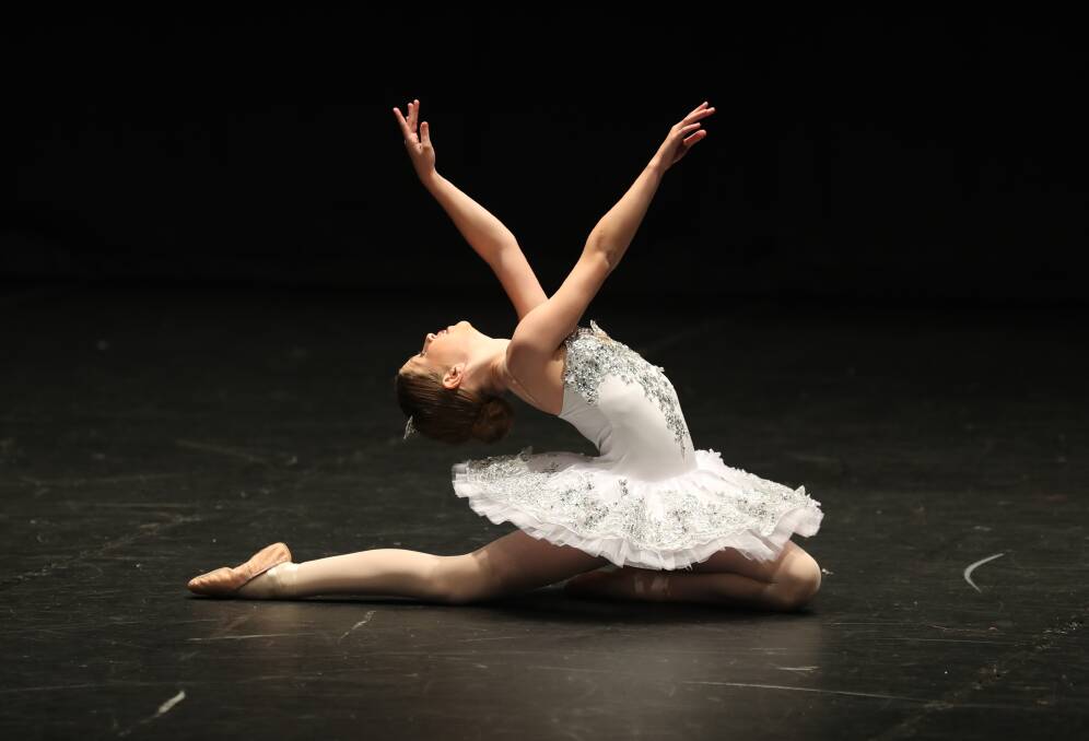 Simply stunning: Lily Wodds, of Dubbo, in the 13 years only Classical Ballet Solo category. Photo: Phil Blatch.