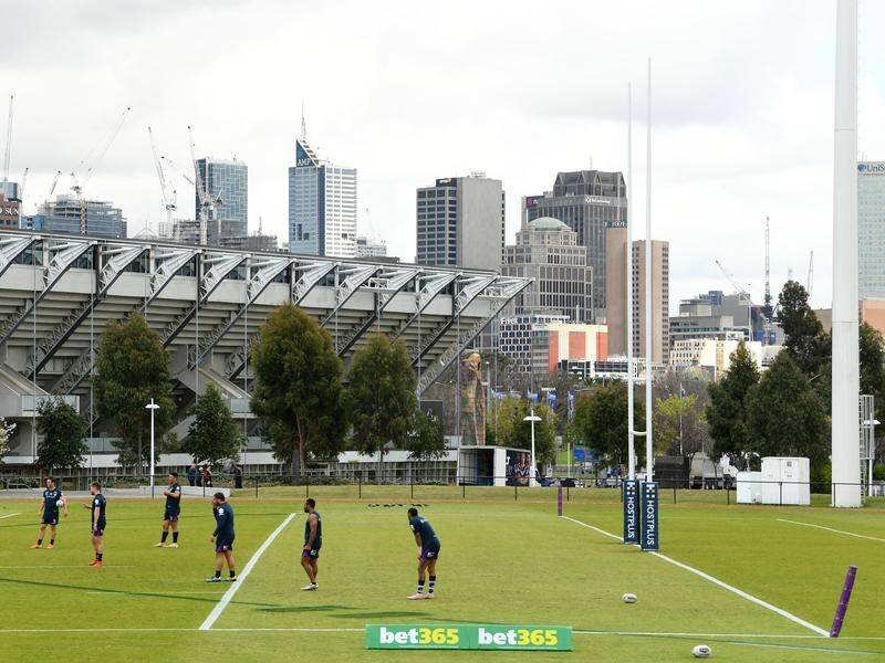 Melbourne Storm have transformed Collingwood's AFL training ground to an NRL playing field.