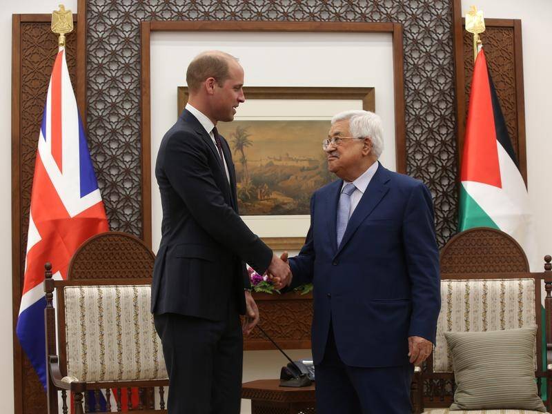 Palestinian President Mahmoud Abbas has met with Prince William in the West Bank City of Ramallah.