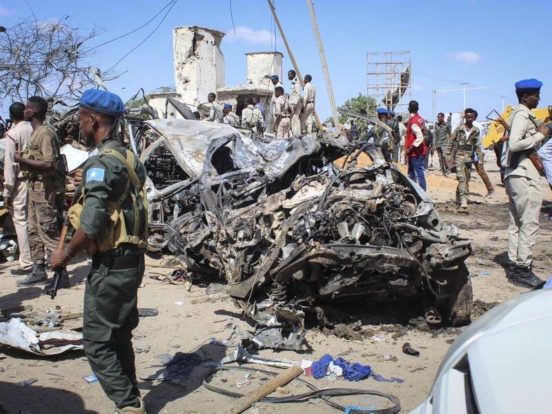 A truck bomb has killed dozens of people at a check point in Mogadishu, Somalia.
