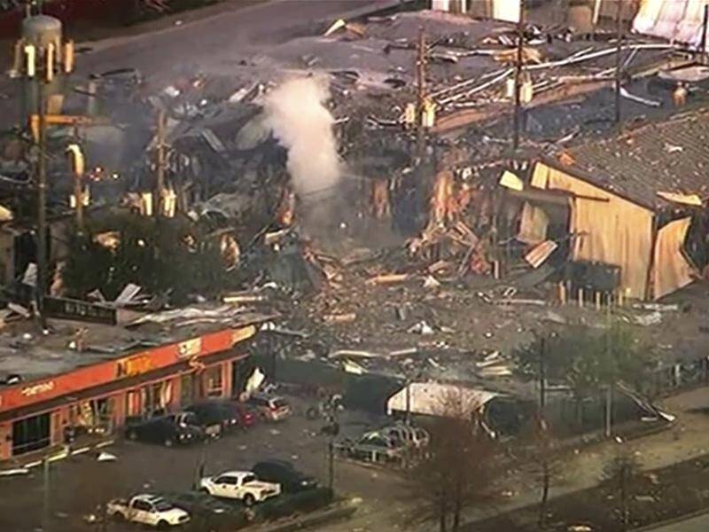 A large explosion in Houston left rubble scattered in the area and damaged nearby homes.