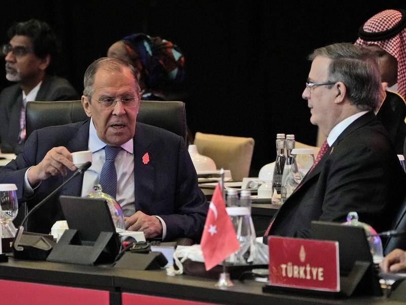 Russian Foreign Minister Sergei Lavrov (L) has dismissed criticism of the war in Ukraine at the G20.