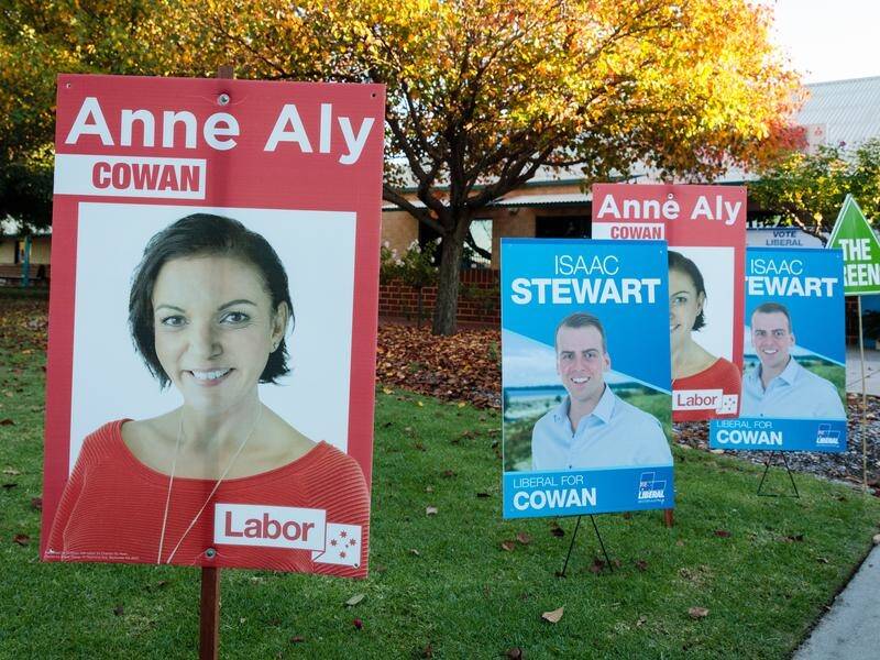 Labor's Anne Aly has a slim lead of 50.72 per cent of the two-party preferred vote in Cowan.