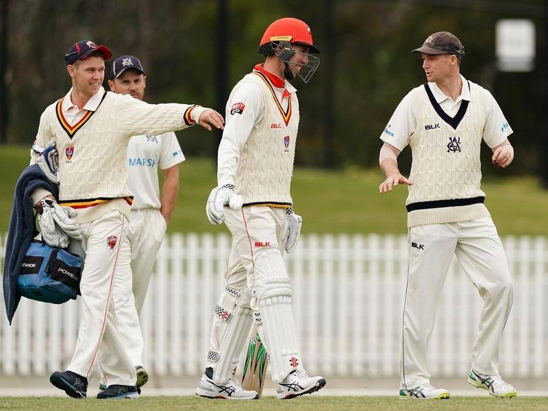 The Sheffield Shield match between Victoria and South Australia has meandered to a draw.