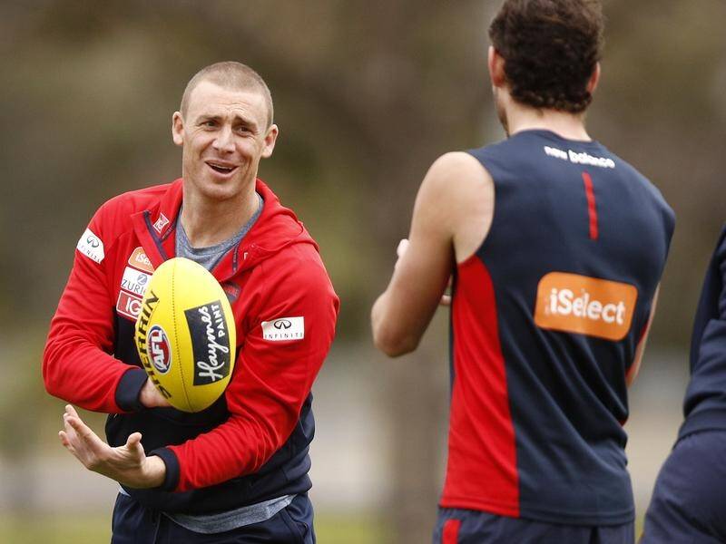 Simon Goodwin is in his second season as head coach of Melbourne's AFL team.