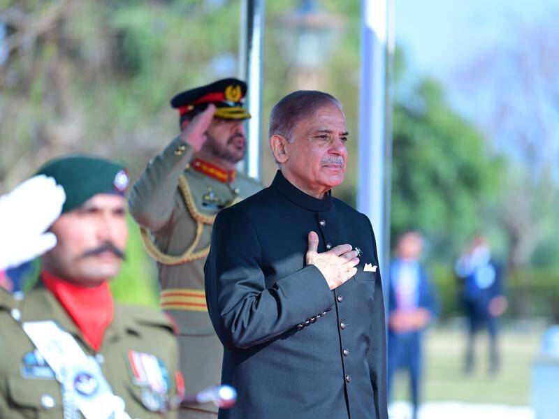 Prime Minister Shehbaz Sharif announced measures to cut government spending after assuming office. (EPA PHOTO)