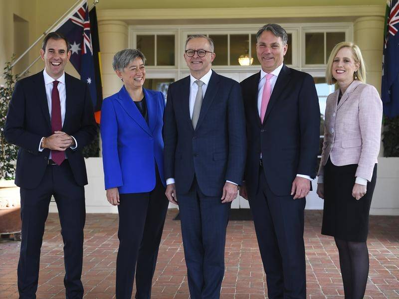 Prime Minister Anthony Albanese and his interim ministry was sworn in on Monday.