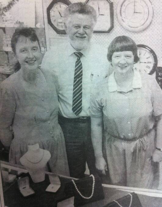 From the Western Advocate, December 1995. Ian and Pauline Hughes, pictured with their daughter, Kerry White, retire from EJ Hughes and Sons.