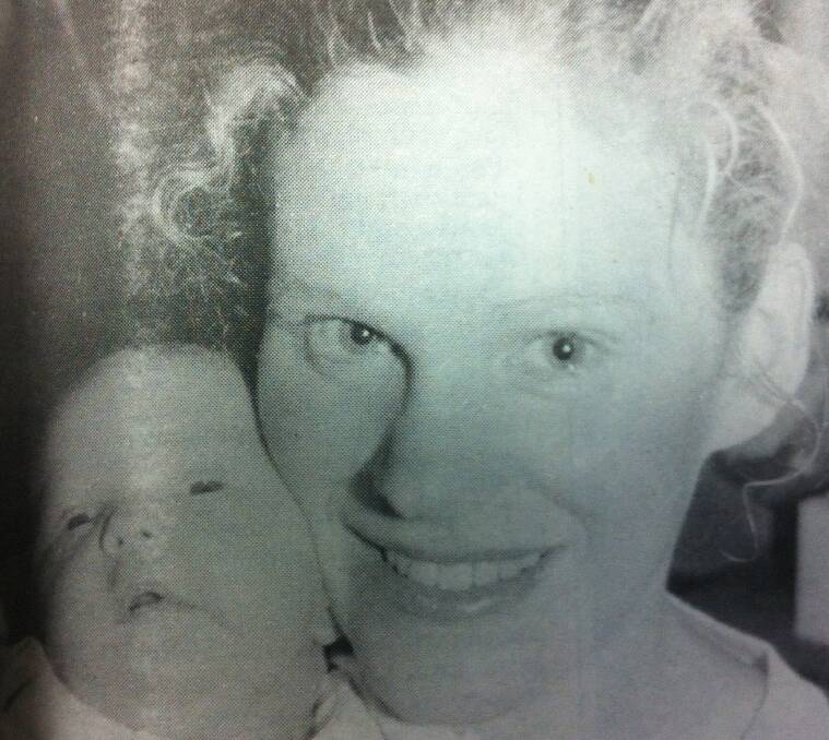 From the Western Advocate, December 1995. Fern-Alice Finn with her mum, Josephine.