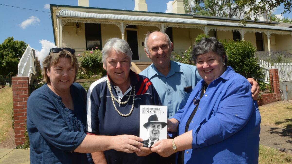 THE WRITE STUFF: Descendants of former prime minister Ben Chifley, including Jane Chifley, Elizabeth Chifley and Pat and Sue Martin, have contributed to a new book detailing his life. Photo: PHILL MURRAY 
	121815pchifley