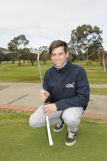 NEW CHALLENGE: Bathurst golfer Dylan Thompson will be looking to take his game to new heights in America, having been offered a scholarship with Rocky Mountain College. He leaves Bathurst next month. Photo: CHRIS SEABROOK 	053115cgolf1