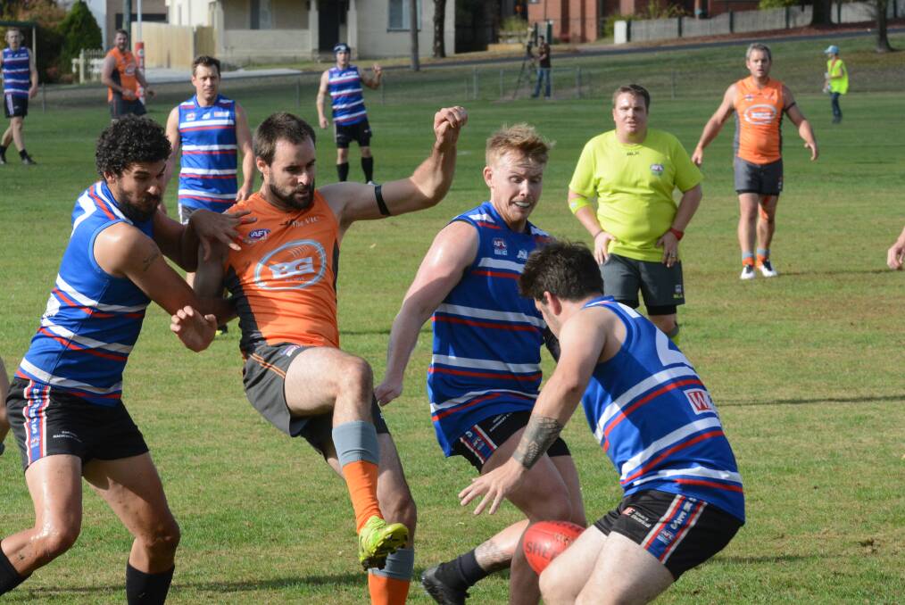 GOOD EFFORT: The Bathurst Giants showed improvement in going down to the Parkes Panthers on Saturday. Photo: PHILL MURRAY 	043016pafl2