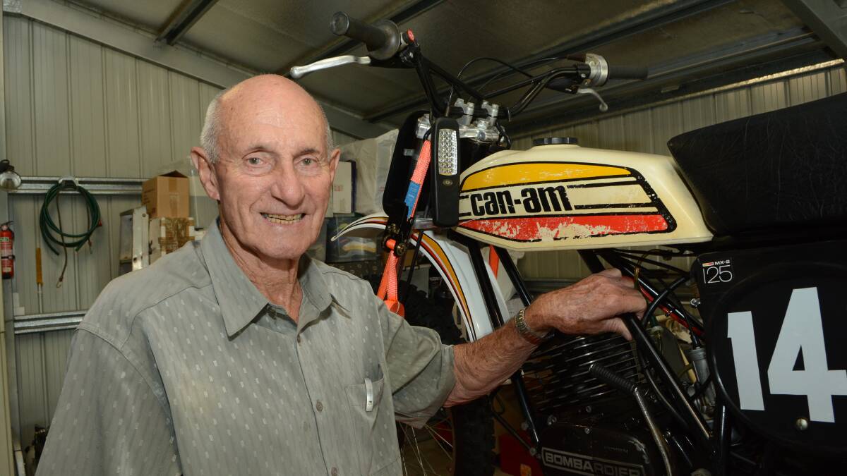 NEED FOR SPEED: Kevin McDonald OAM with his 1975 Can-am 125cc motorcycle. Photo: PHILL MURRAY 012216pkevin