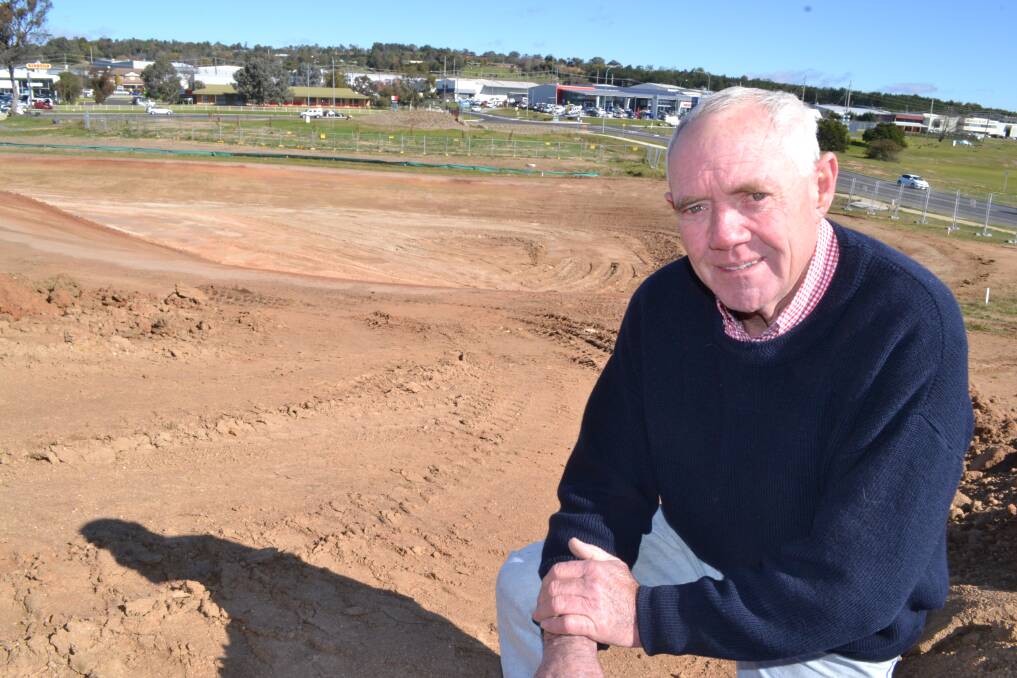 ADDITION: A water feature with a capacity of eight million litres is set to be the next stage in the evolution of the Bathurst Crematorium. Norwood Park general manager Stephen Beer is pictured at the site checking on the progress of the work. Photo: BRIAN WOOD	 060115bwcrem2