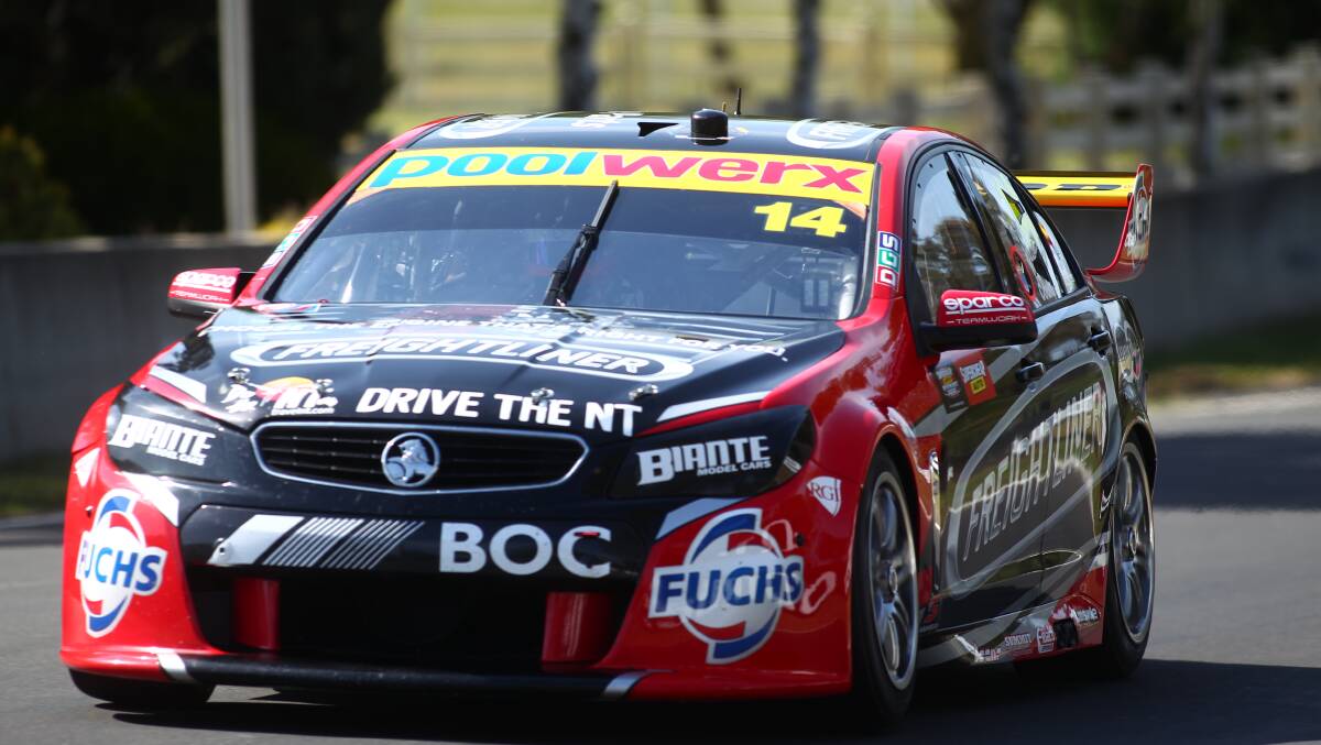 BRILLIANT: Fabian Coulthard rewrote the record books for the second straight year on Thursday with his new lap record in practice for the Bathurst 1000. Photo: PHIL BLATCH 	100815pbv823