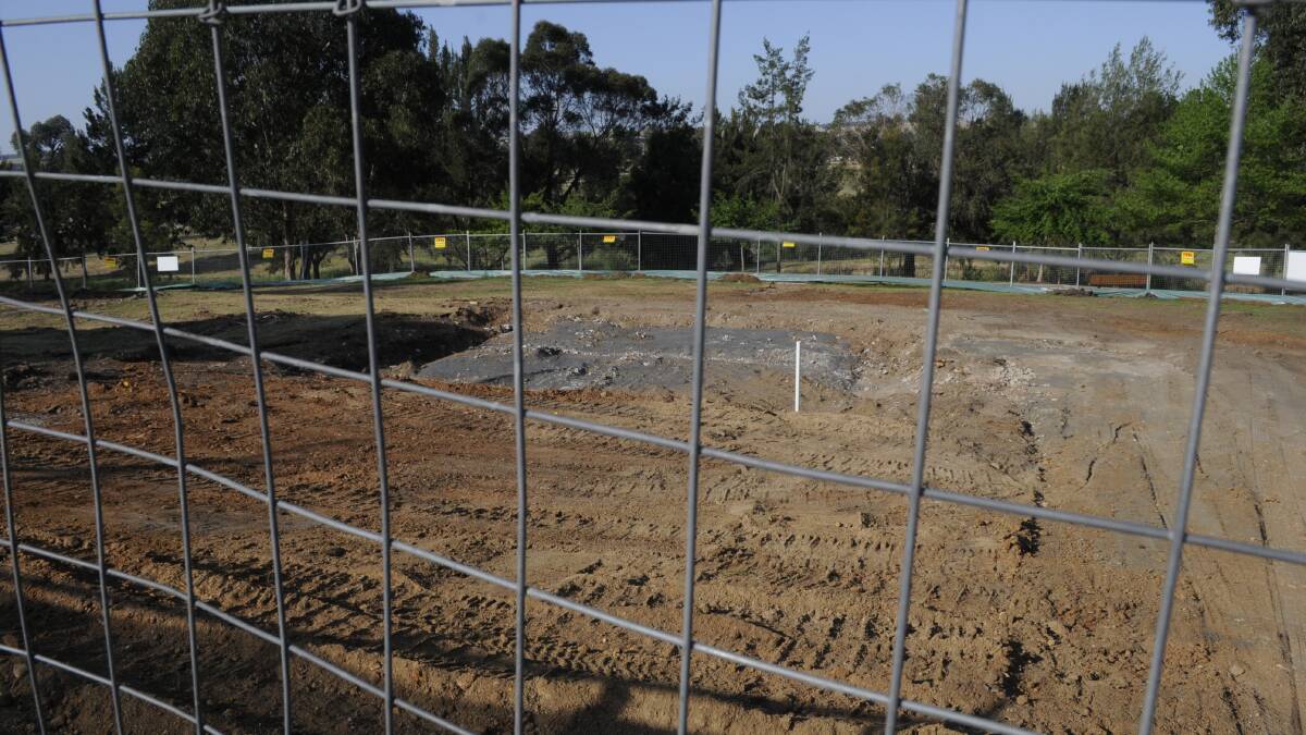 STOP WORK: Excavation work has stopped on the site of Bathurst's bicentenary flag staff.