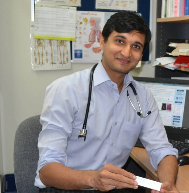 EPIDEMIC LEVELS: Health officials said last year’s whooping cough epidemic are due to waning immunity. Bathurst GP, Dr Pavan Phanindra, said the bacterial infection is extraordinarily contagious. Photo: NADINE MORTON 031214nmflu5